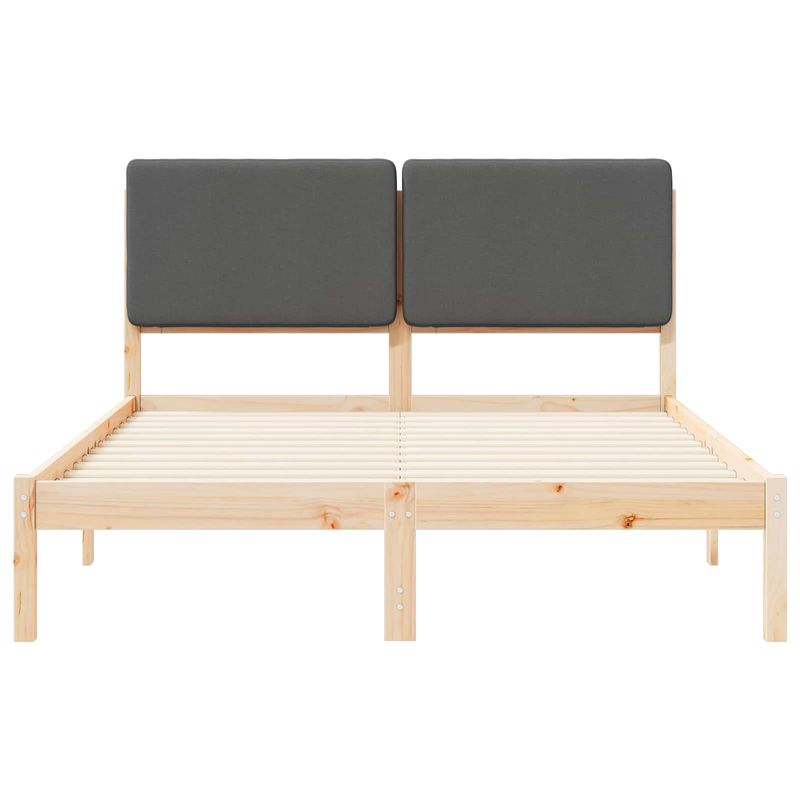 Casa si Gradina - Mobilier - Paturi si accesorii - Paturi - Cadru de pat cu tablie tapitata Gri inchis 160 x 200 cm - Infinity.ro