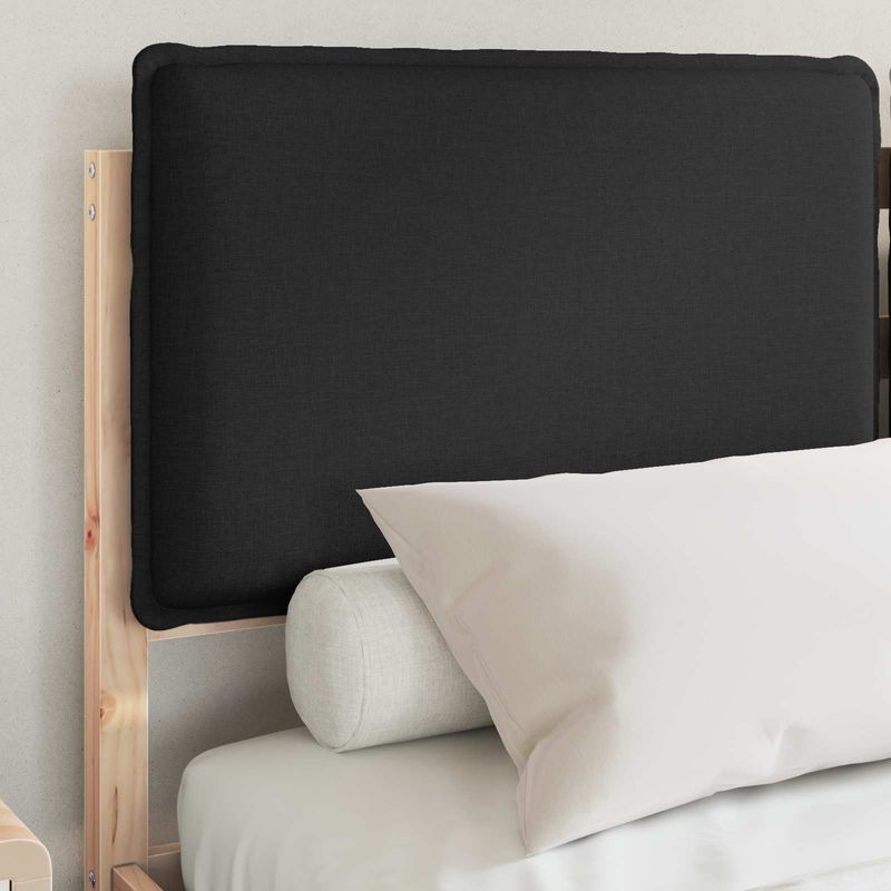 Casa si Gradina - Mobilier - Paturi si accesorii - Paturi - Cadru de pat cu tablie tapitata cu headboard Negru 140 x 200 cm - Infinity.ro