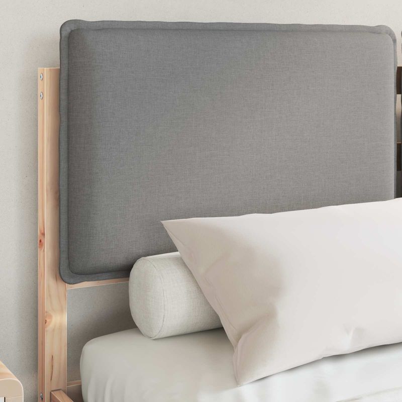 Casa si Gradina - Mobilier - Paturi si accesorii - Paturi - Cadru de pat cu tablie tapitata Gri deschis 140 x 190 cm - Infinity.ro