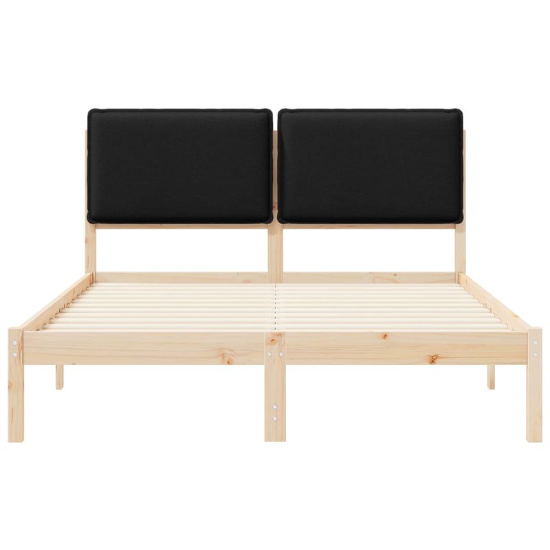 Casa si Gradina - Mobilier - Paturi si accesorii - Paturi - Cadru de pat cu tablie tapitata cu headboard Negru 140 x 200 cm - Infinity.ro