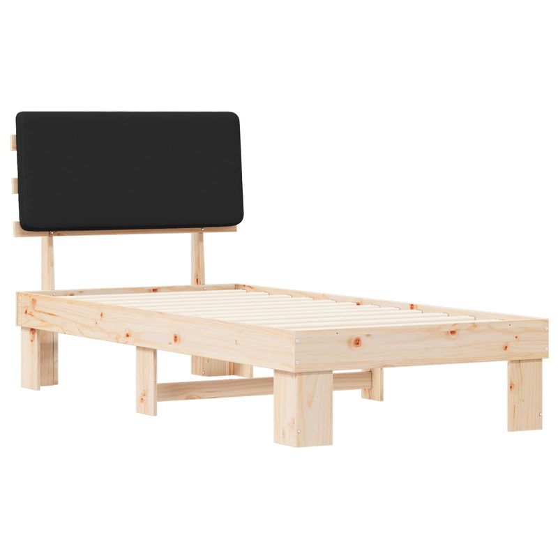 Casa si Gradina - Mobilier - Paturi si accesorii - Paturi - Cadru de pat cu tablie tapitata cu headboard Negru 100 x 200 cm - Infinity.ro