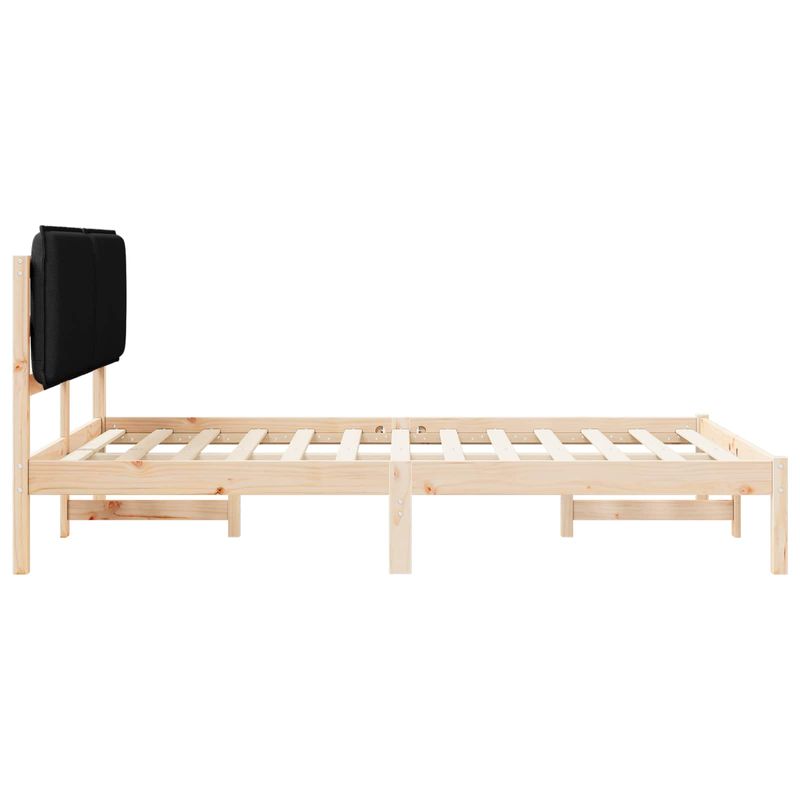 Casa si Gradina - Mobilier - Paturi si accesorii - Paturi - Cadru de pat cu tablie tapitata cu headboard Negru 140 x 200 cm - Infinity.ro