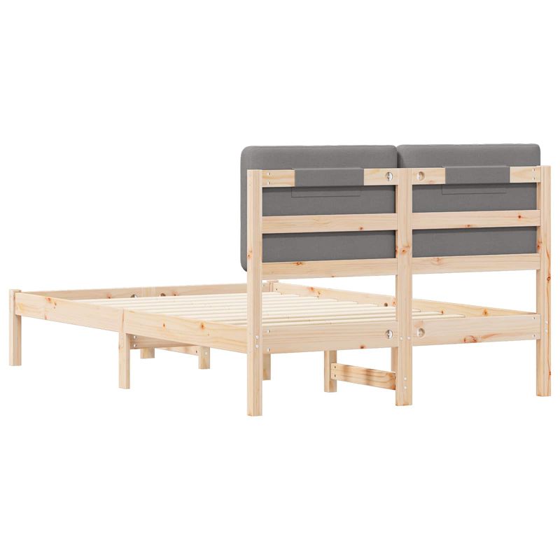 Casa si Gradina - Mobilier - Paturi si accesorii - Paturi - Cadru de pat cu tablie tapitata Gri deschis 135 x 190 cm - Infinity.ro