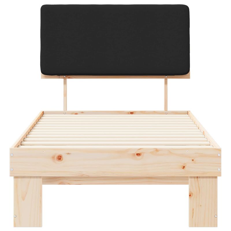 Casa si Gradina - Mobilier - Paturi si accesorii - Paturi - Cadru de pat cu tablie tapitata cu headboard Negru 100 x 200 cm - Infinity.ro