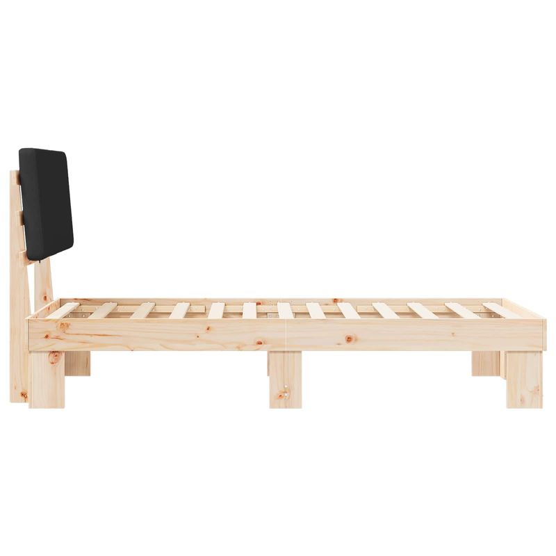 Casa si Gradina - Mobilier - Paturi si accesorii - Paturi - Cadru de pat cu tablie tapitata cu headboard Negru 100 x 200 cm - Infinity.ro