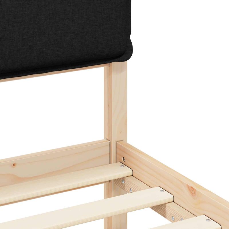 Casa si Gradina - Mobilier - Paturi si accesorii - Paturi - Cadru de pat cu tablie tapitata cu headboard Negru 140 x 200 cm - Infinity.ro