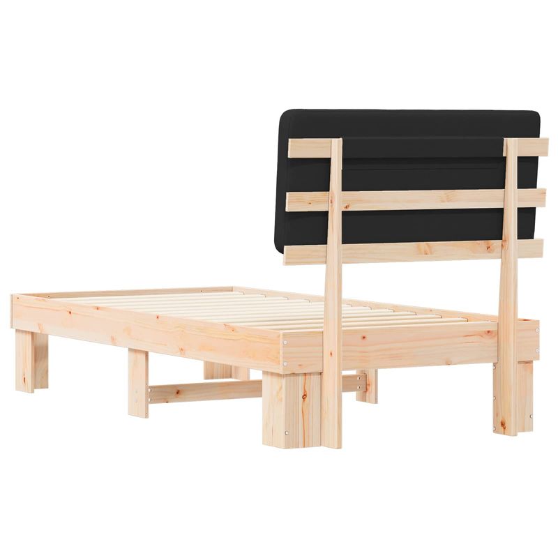 Casa si Gradina - Mobilier - Paturi si accesorii - Paturi - Cadru de pat cu tablie tapitata cu headboard Negru 100 x 200 cm - Infinity.ro