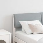 Casa si Gradina - Mobilier - Paturi si accesorii - Accesorii paturi - Tablie de pat tapitata Gri deschis 140 cm Lemn de pin masiv - Infinity.ro
