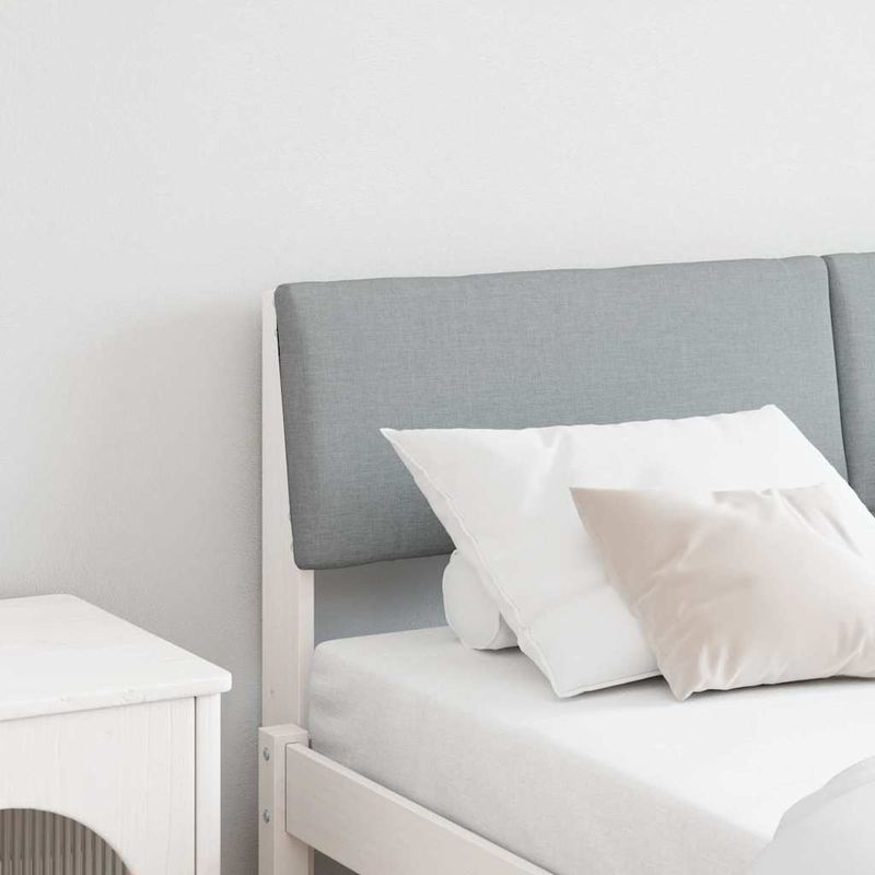 Casa si Gradina - Mobilier - Paturi si accesorii - Accesorii paturi - Tablie de pat tapitata Gri deschis 140 cm Lemn de pin masiv - Infinity.ro
