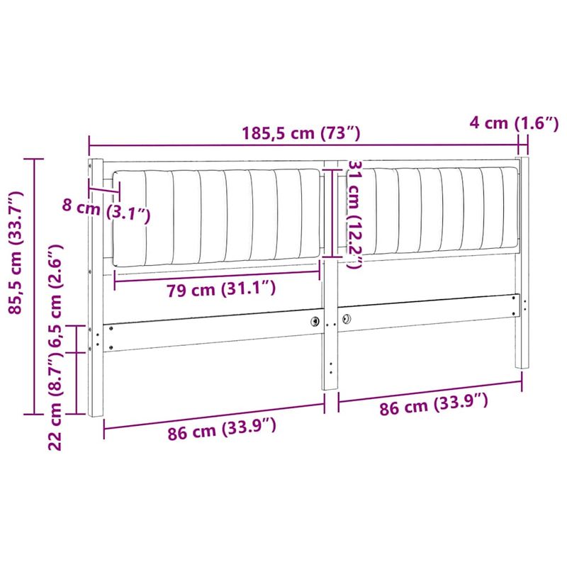 Casa si Gradina - Mobilier - Paturi si accesorii - Accesorii paturi - Tablie de pat tapitata cu Tablie de pat Maro 180 cm Lemn de pin masiv - Infinity.ro