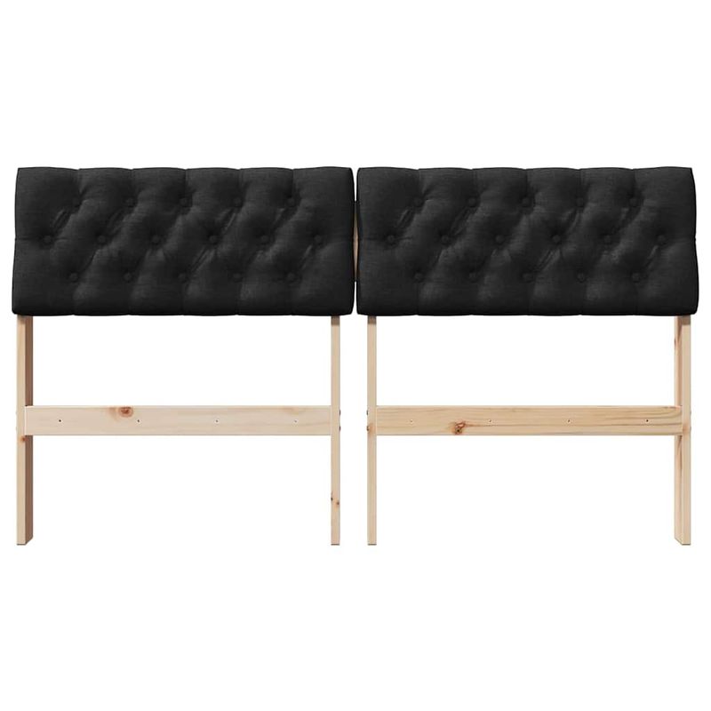 Casa si Gradina - Mobilier - Paturi si accesorii - Accesorii paturi - Tablie de pat tapitata Negru 140 cm Lemn de pin masiv - Infinity.ro