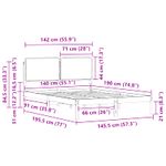 Casa si Gradina - Mobilier - Paturi si accesorii - Paturi - Cadru de pat cu tablie tapitata Gri deschis 140 x 190 cm - Infinity.ro