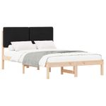 Casa si Gradina - Mobilier - Paturi si accesorii - Paturi - Cadru de pat cu tablie tapitata cu headboard Negru 120 x 190 cm - Infinity.ro
