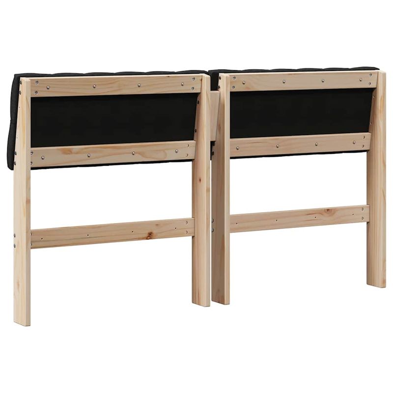 Casa si Gradina - Mobilier - Paturi si accesorii - Accesorii paturi - Tablie de pat tapitata Negru 140 cm Lemn de pin masiv - Infinity.ro