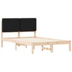 Casa si Gradina - Mobilier - Paturi si accesorii - Paturi - Cadru de pat cu tablie tapitata cu headboard Negru 120 x 190 cm - Infinity.ro