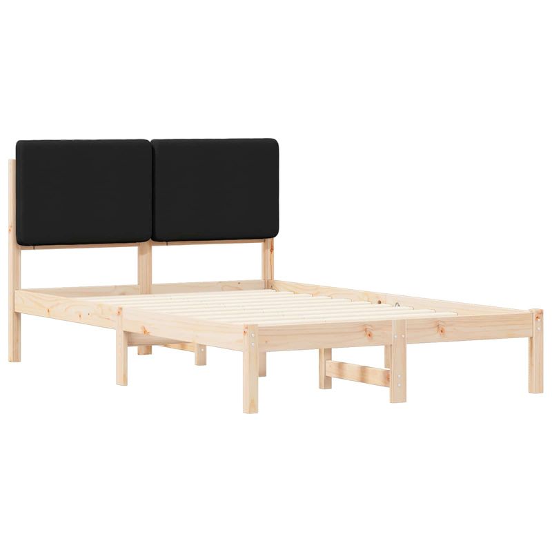 Casa si Gradina - Mobilier - Paturi si accesorii - Paturi - Cadru de pat cu tablie tapitata cu headboard Negru 120 x 190 cm - Infinity.ro