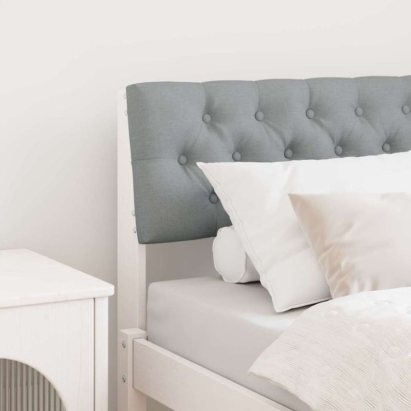 Casa si Gradina - Mobilier - Paturi si accesorii - Accesorii paturi - Tablie de pat tapitata Gri deschis 75 cm Lemn de pin masiv - Infinity.ro