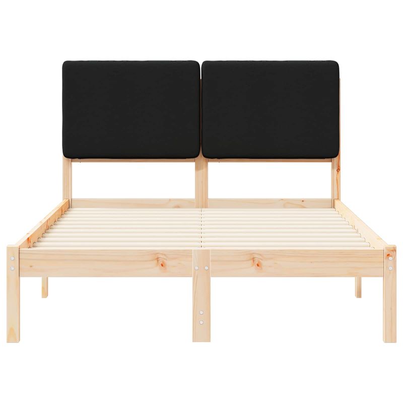 Casa si Gradina - Mobilier - Paturi si accesorii - Paturi - Cadru de pat cu tablie tapitata cu headboard Negru 120 x 190 cm - Infinity.ro