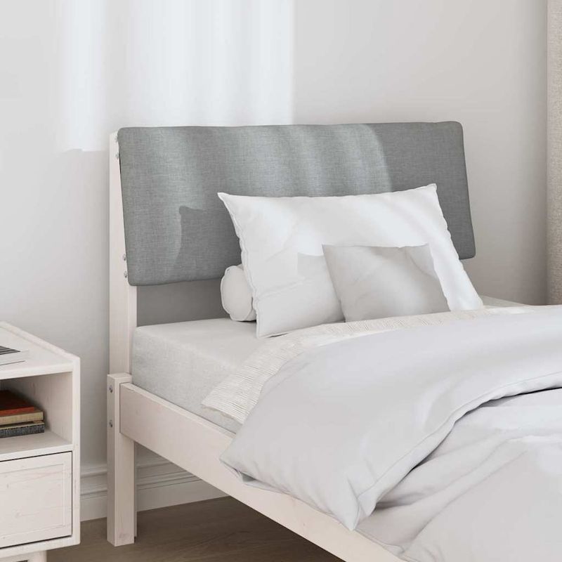 Casa si Gradina - Mobilier - Paturi si accesorii - Accesorii paturi - Tablie de pat tapitata Gri deschis 80 cm Lemn de pin masiv - Infinity.ro