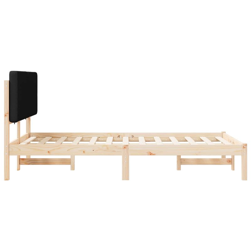 Casa si Gradina - Mobilier - Paturi si accesorii - Paturi - Cadru de pat cu tablie tapitata cu headboard Negru 120 x 190 cm - Infinity.ro