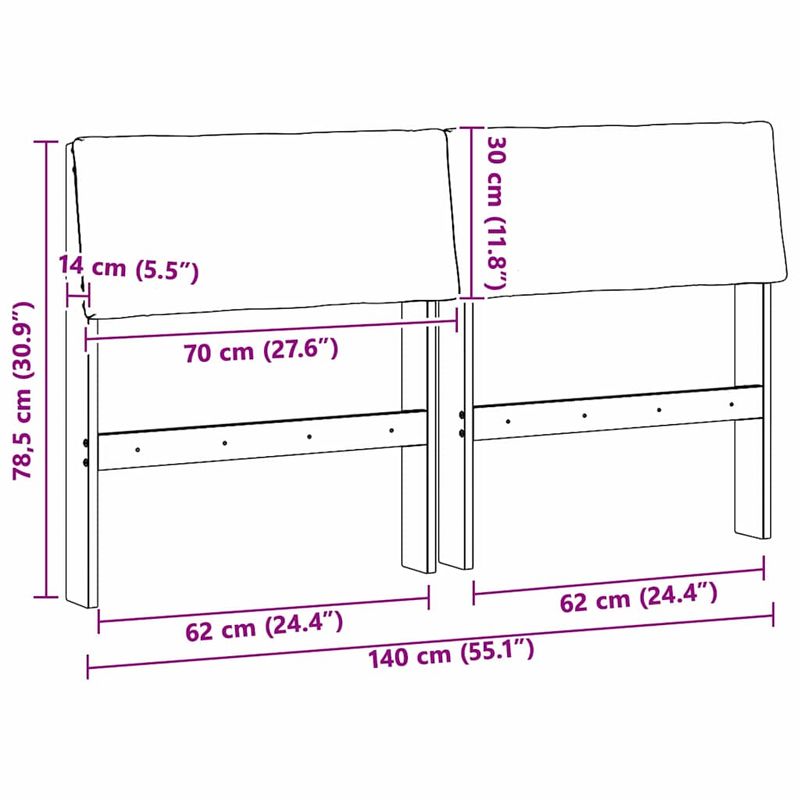 Casa si Gradina - Mobilier - Paturi si accesorii - Accesorii paturi - Tablie de pat tapitata Gri deschis 140 cm Lemn de pin masiv - Infinity.ro