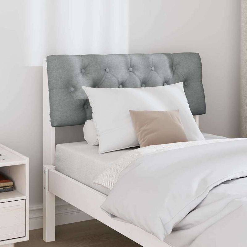 Casa si Gradina - Mobilier - Paturi si accesorii - Accesorii paturi - Tablie de pat tapitata Gri deschis 75 cm Lemn de pin masiv - Infinity.ro