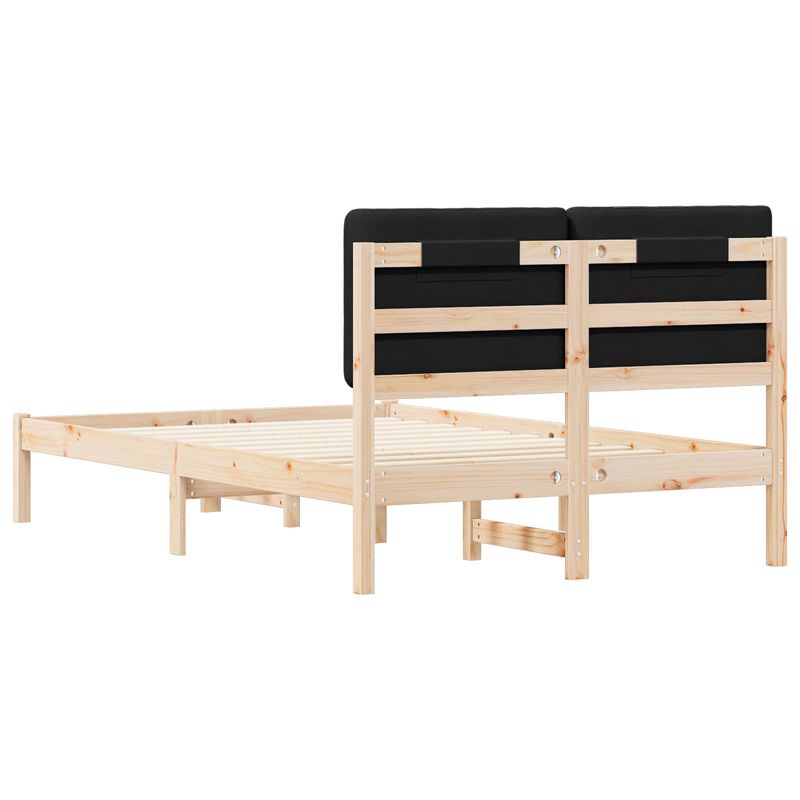 Casa si Gradina - Mobilier - Paturi si accesorii - Paturi - Cadru de pat cu tablie tapitata cu headboard Negru 120 x 190 cm - Infinity.ro