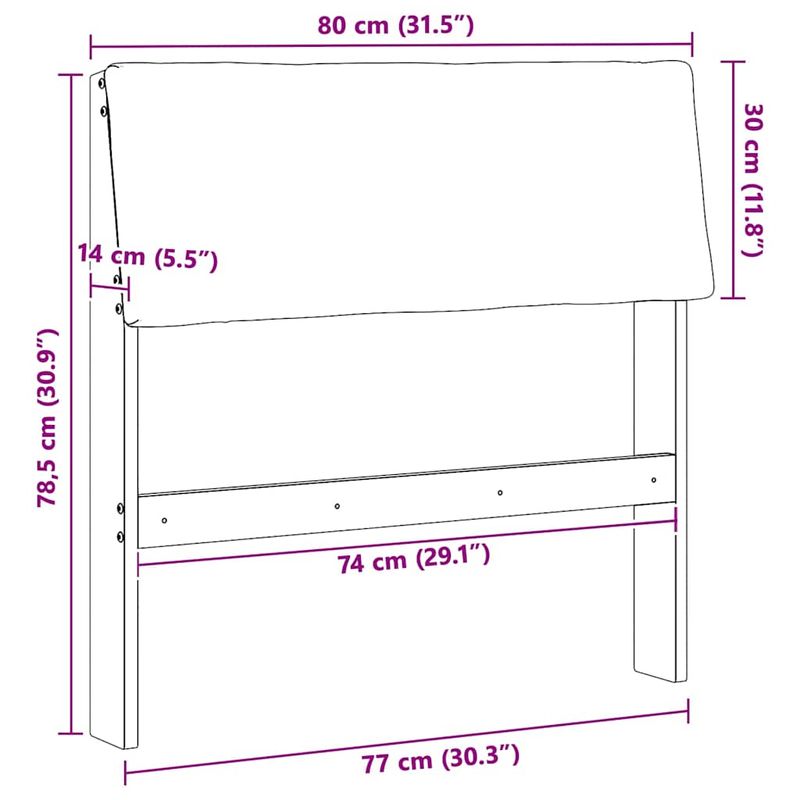Casa si Gradina - Mobilier - Paturi si accesorii - Accesorii paturi - Tablie de pat tapitata Gri deschis 80 cm Lemn de pin masiv - Infinity.ro