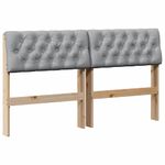 Casa si Gradina - Mobilier - Paturi si accesorii - Accesorii paturi - Tablie de pat tapitata Gri deschis 140 cm Lemn de pin masiv - Infinity.ro