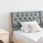 Casa si Gradina - Mobilier - Paturi si accesorii - Accesorii paturi - Tablie de pat tapitata Gri deschis 140 cm Lemn de pin masiv - Infinity.ro