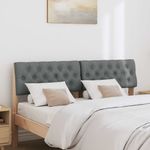 Casa si Gradina - Mobilier - Paturi si accesorii - Accesorii paturi - Tablie de pat tapitata Gri inchis 140 cm Lemn de pin masiv - Infinity.ro