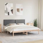 Casa si Gradina - Mobilier - Paturi si accesorii - Paturi - Cadru de pat cu tablie tapitata Gri inchis 180 x 200 cm - Infinity.ro
