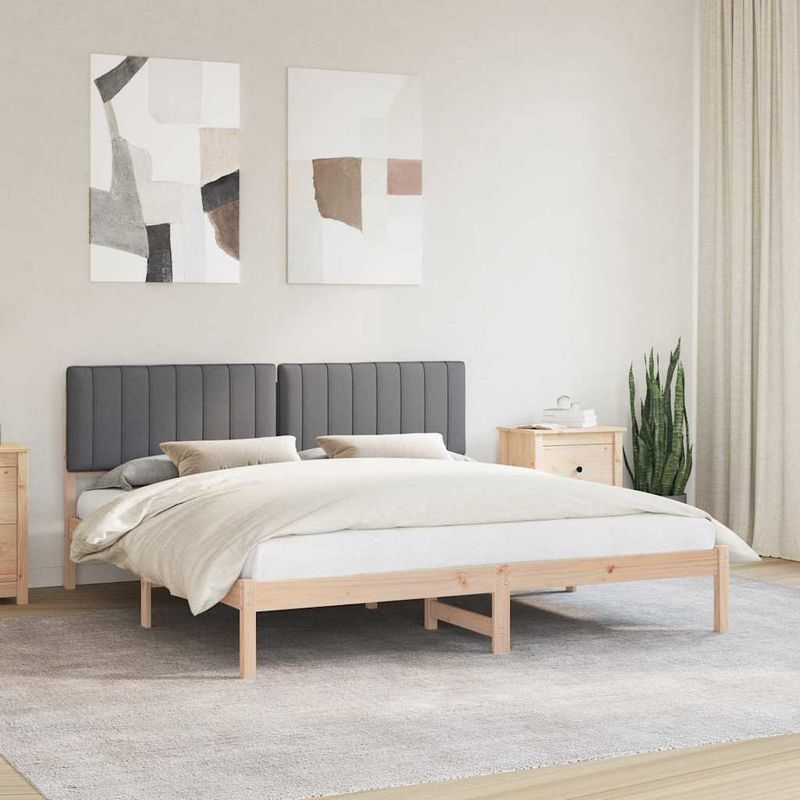 Casa si Gradina - Mobilier - Paturi si accesorii - Paturi - Cadru de pat cu tablie tapitata Gri inchis 180 x 200 cm - Infinity.ro