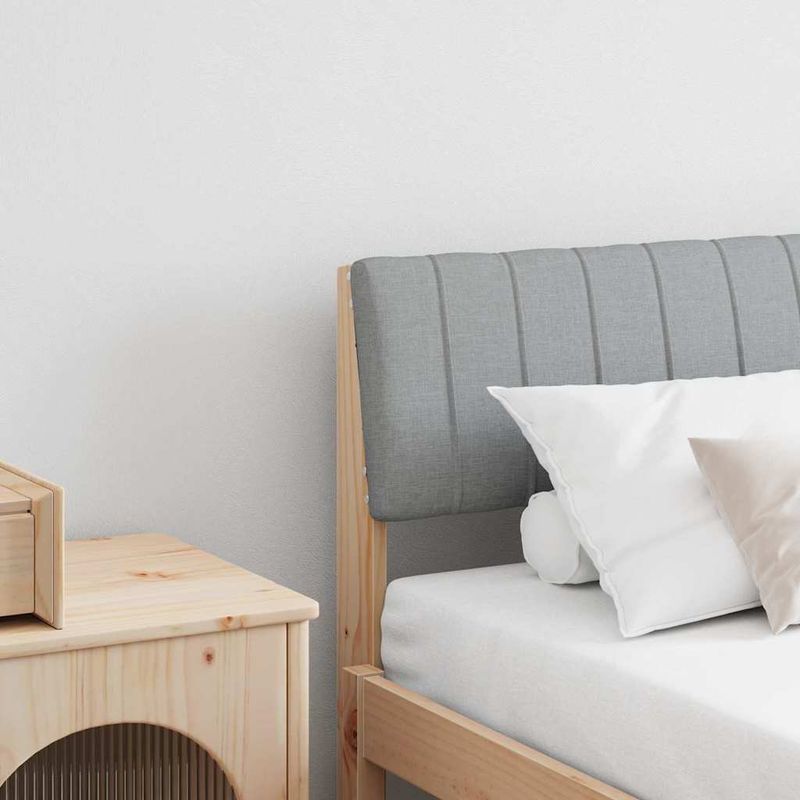 Casa si Gradina - Mobilier - Paturi si accesorii - Accesorii paturi - Tablie de pat tapitata Gri deschis 180 cm Lemn de pin masiv - Infinity.ro