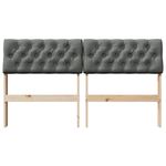 Casa si Gradina - Mobilier - Paturi si accesorii - Accesorii paturi - Tablie de pat tapitata Gri inchis 140 cm Lemn de pin masiv - Infinity.ro