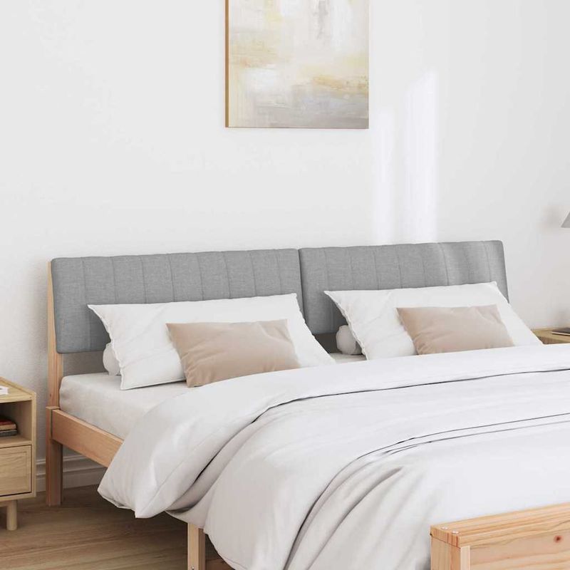 Casa si Gradina - Mobilier - Paturi si accesorii - Accesorii paturi - Tablie de pat tapitata Gri deschis 180 cm Lemn de pin masiv - Infinity.ro