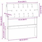 Casa si Gradina - Mobilier - Paturi si accesorii - Accesorii paturi - Tablie de pat tapitata Gri deschis 75 cm Lemn de pin masiv - Infinity.ro