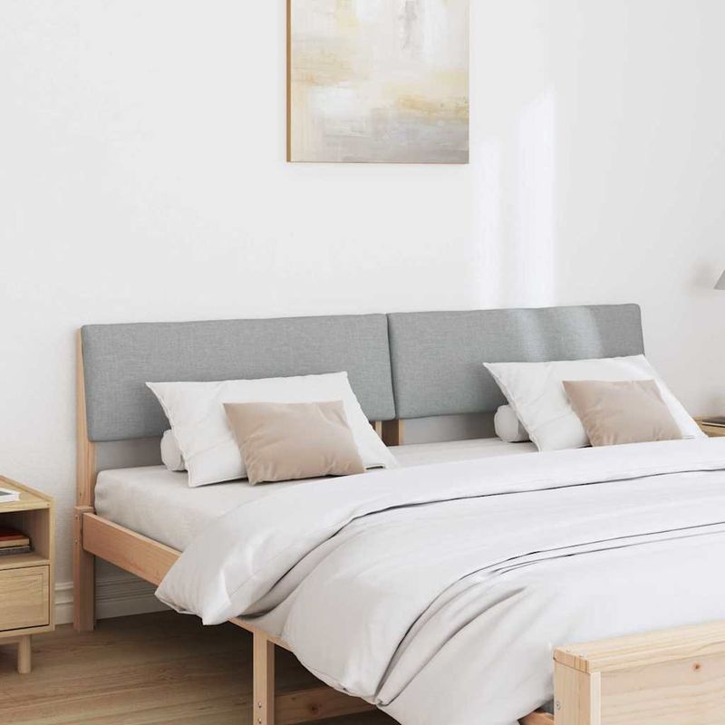 Casa si Gradina - Mobilier - Paturi si accesorii - Accesorii paturi - Tablie de pat tapitata Gri deschis 180 cm Lemn de pin masiv - Infinity.ro