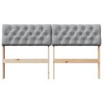 Casa si Gradina - Mobilier - Paturi si accesorii - Accesorii paturi - Tablie de pat tapitata Gri deschis 140 cm Lemn de pin masiv - Infinity.ro