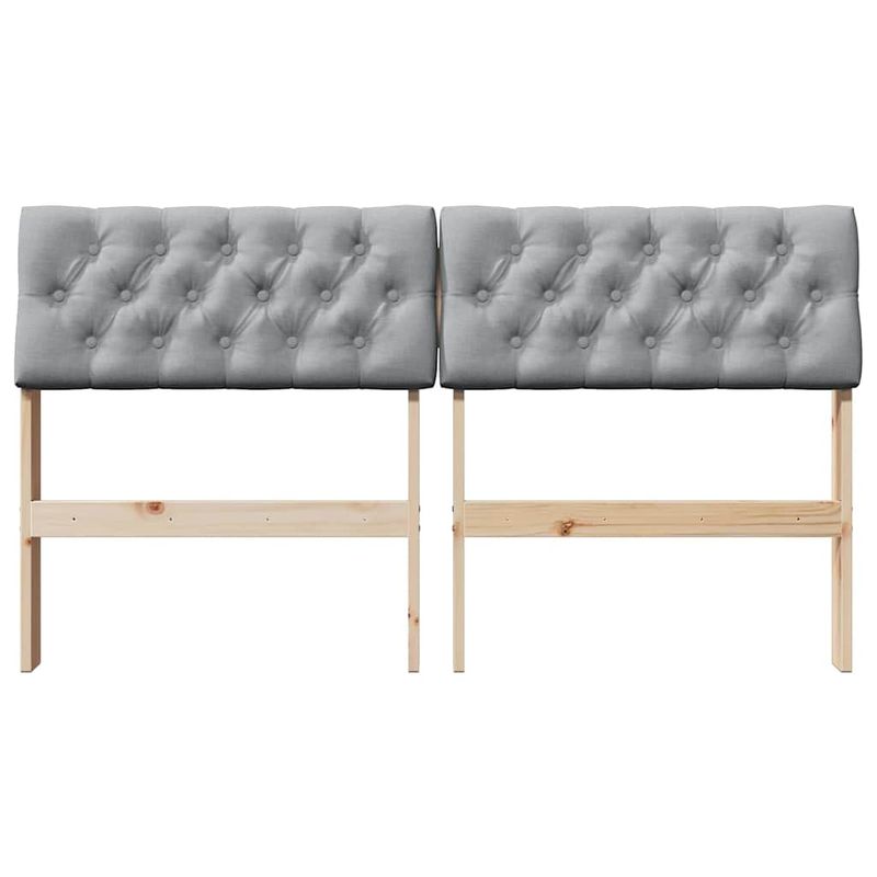 Casa si Gradina - Mobilier - Paturi si accesorii - Accesorii paturi - Tablie de pat tapitata Gri deschis 140 cm Lemn de pin masiv - Infinity.ro