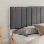Casa si Gradina - Mobilier - Paturi si accesorii - Paturi - Cadru de pat cu tablie tapitata Gri inchis 180 x 200 cm - Infinity.ro