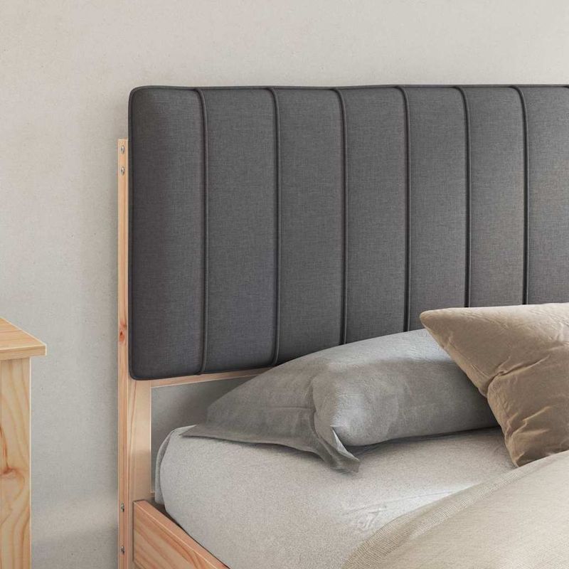 Casa si Gradina - Mobilier - Paturi si accesorii - Paturi - Cadru de pat cu tablie tapitata Gri inchis 180 x 200 cm - Infinity.ro