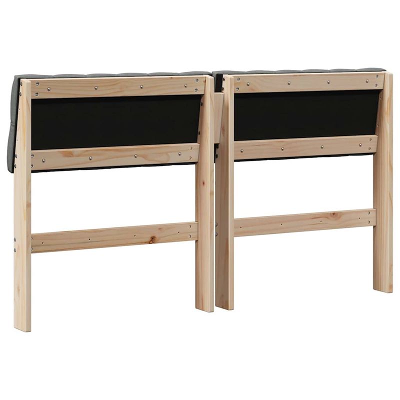Casa si Gradina - Mobilier - Paturi si accesorii - Accesorii paturi - Tablie de pat tapitata Gri inchis 140 cm Lemn de pin masiv - Infinity.ro