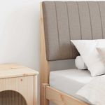 Casa si Gradina - Mobilier - Paturi si accesorii - Accesorii paturi - Tablie de pat tapitata Gri taupe 100 cm Lemn de pin masiv - Infinity.ro