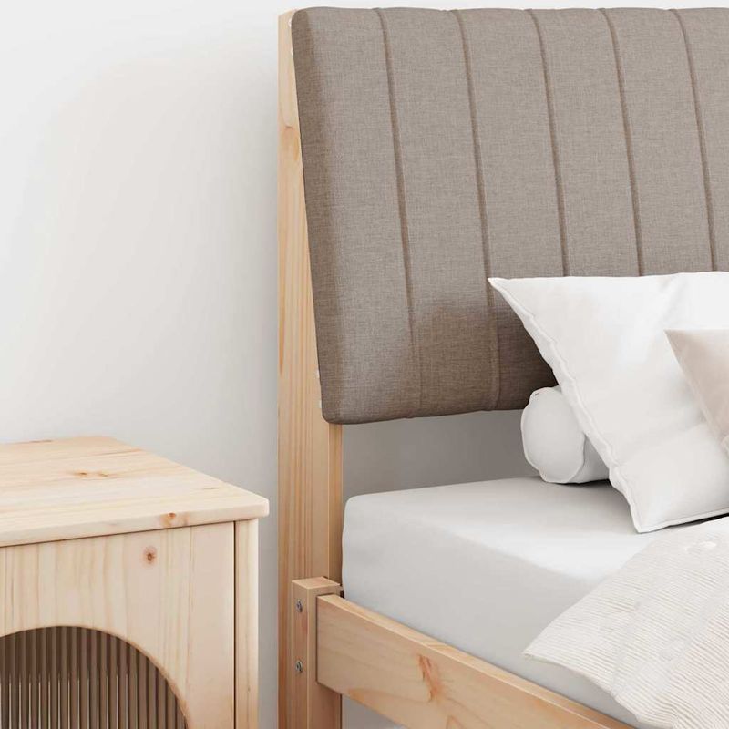 Casa si Gradina - Mobilier - Paturi si accesorii - Accesorii paturi - Tablie de pat tapitata Gri taupe 100 cm Lemn de pin masiv - Infinity.ro