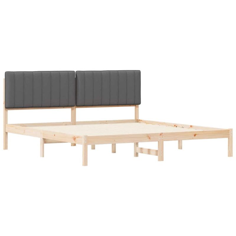 Casa si Gradina - Mobilier - Paturi si accesorii - Paturi - Cadru de pat cu tablie tapitata Gri inchis 180 x 200 cm - Infinity.ro