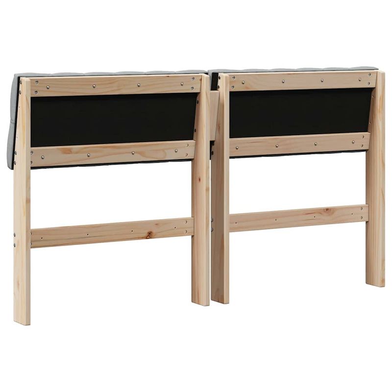 Casa si Gradina - Mobilier - Paturi si accesorii - Accesorii paturi - Tablie de pat tapitata Gri deschis 140 cm Lemn de pin masiv - Infinity.ro