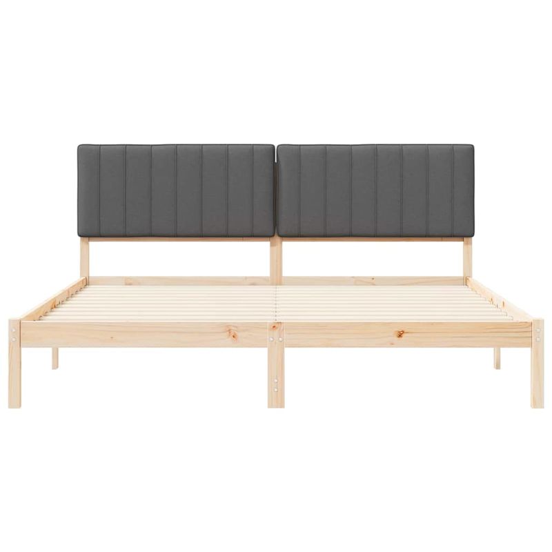 Casa si Gradina - Mobilier - Paturi si accesorii - Paturi - Cadru de pat cu tablie tapitata Gri inchis 180 x 200 cm - Infinity.ro