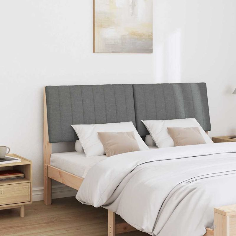 Casa si Gradina - Mobilier - Paturi si accesorii - Accesorii paturi - Tablie de pat tapitata Gri inchis 160 cm Lemn de pin masiv - Infinity.ro