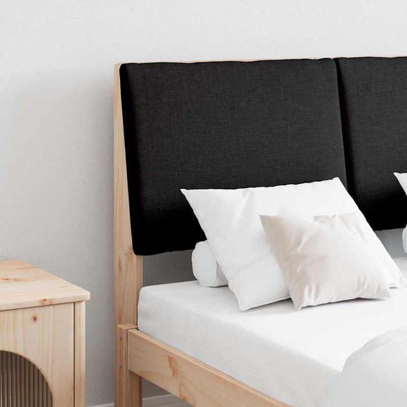 Casa si Gradina - Mobilier - Paturi si accesorii - Accesorii paturi - Tablie de pat tapitata Negru 135 cm Lemn de pin masiv - Infinity.ro